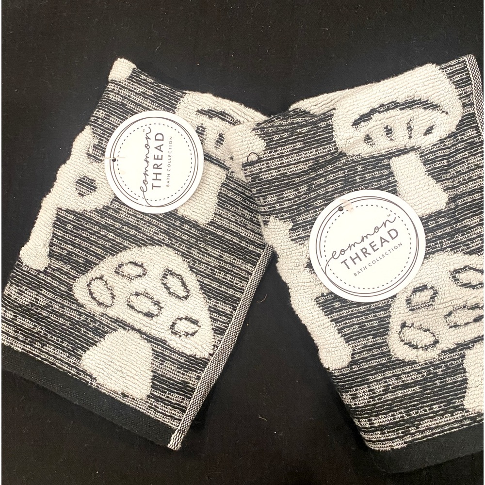 CUTE mushroom hand towels!! Black and white🍄pretty and practical- see pic 4more